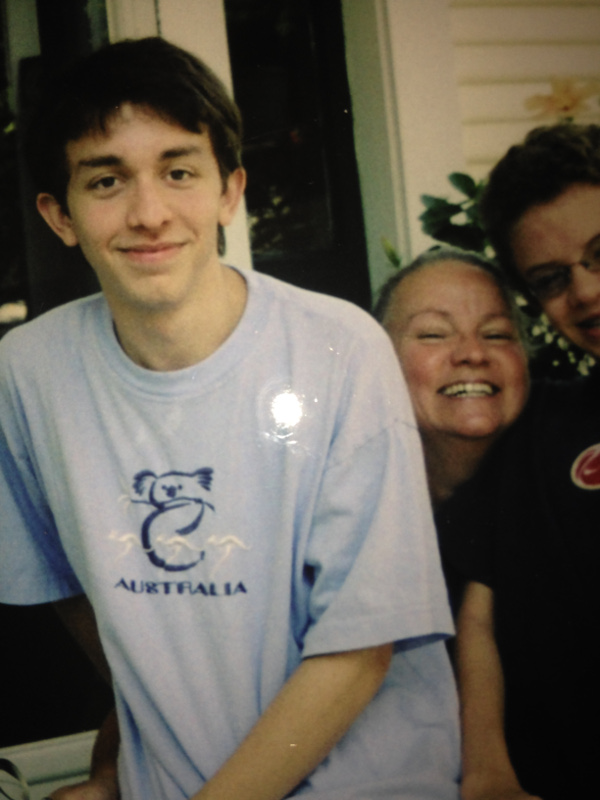 Colin Applegate with mom and brother