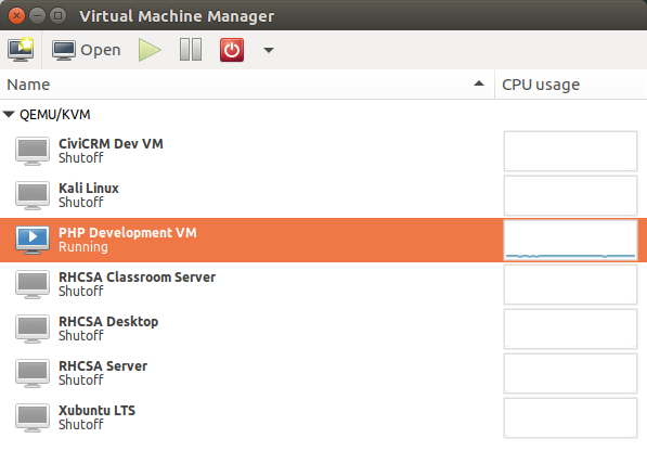 Virtual Machine Manager window